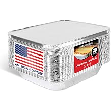 Stock Your Home Foil Pans with Lids - 9x13 Aluminum Pans with Covers - 20 Foil Pans and 20 Foil Lids - Disposable Food Containers Great for Baking, Cooking, Heating, Storing, Prepping Food Silver