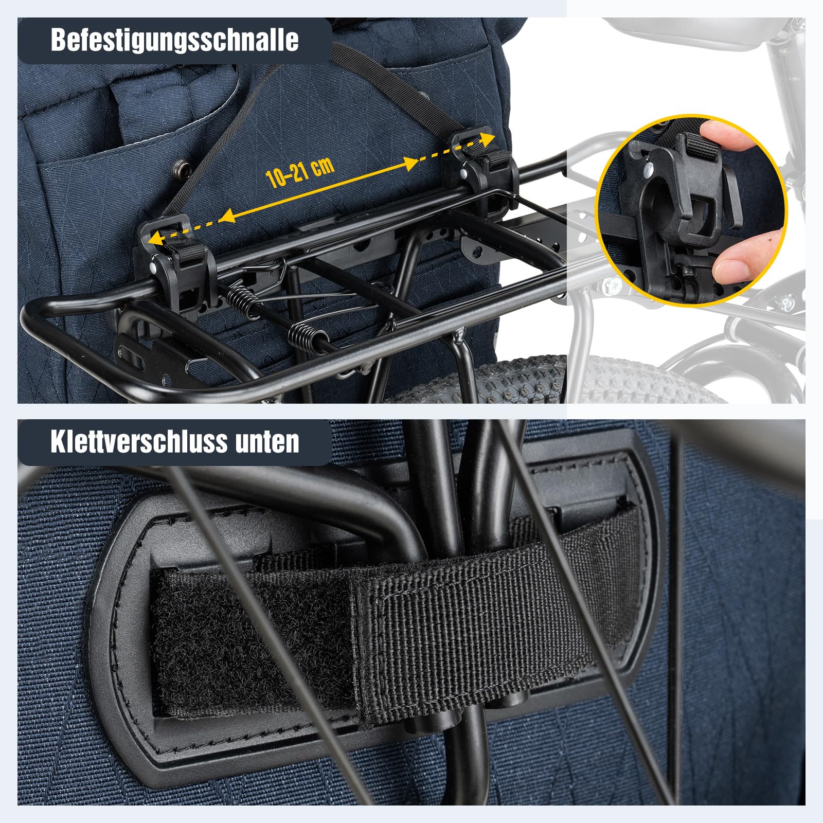 Torba rowerowa na bagażnik, 22 l, plecak dla mężczyzn, 2 w 1, wielofunkcyjna torba na bagażnik z kieszenią na laptopa, niebieski, 22 Liter, 40 x 28 x 15 cm