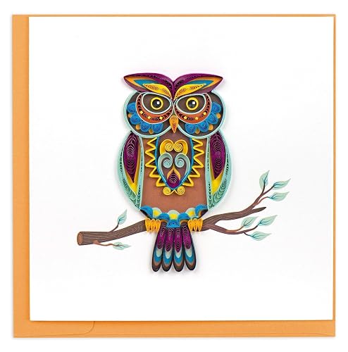 Quilling Card Handmade Quilled Decorative Owl Greeting Card – 6x6