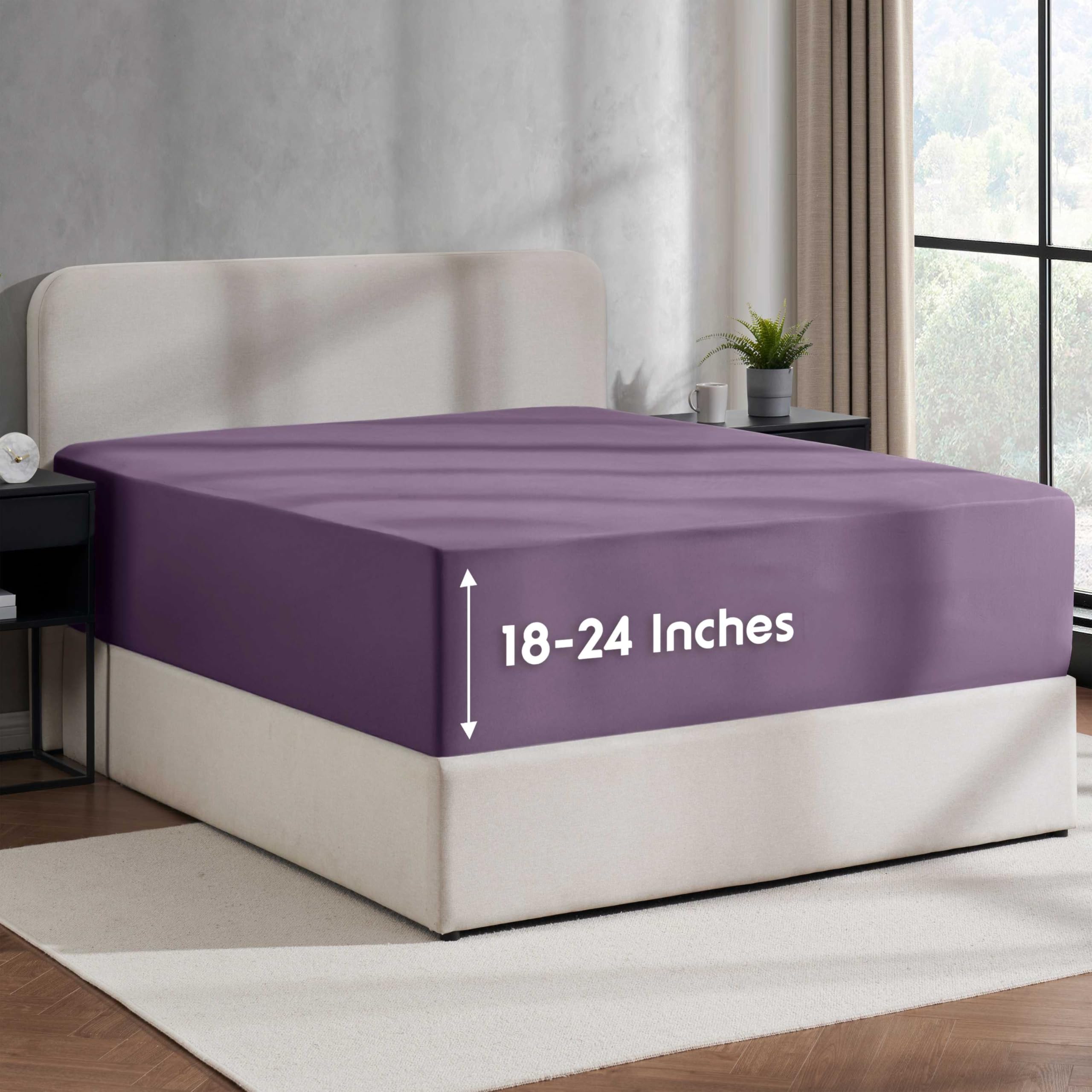 Nestl Deep Pocket Fitted Sheet in Purple