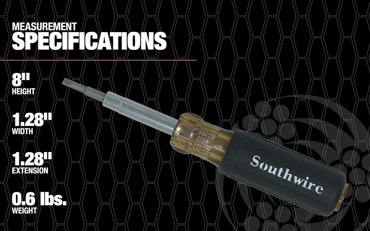 Southwire MultiBit 6-in-1 Driver - All-in-One Driver Solution for Versatility & Torque - Chrome-Plated Steel - Comfort Grip Handle - Precision Tips