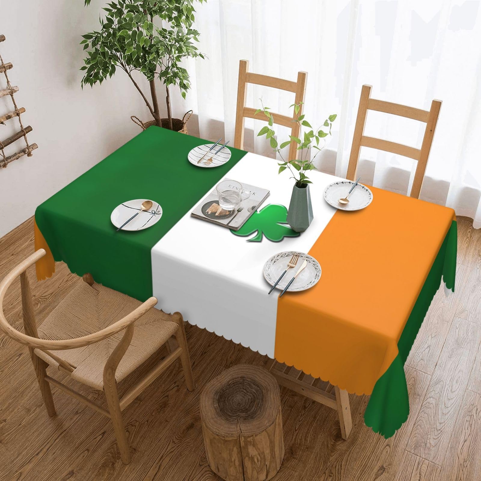 Nappe rectangulaire imprimé drapeau irlandais en tissu pour buffet