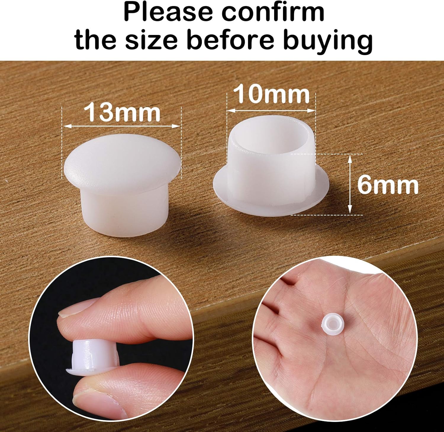 3/8 Inch 10 mm Plastic Plugs for Holes Hole Plugs Screw Hole Pugs for Door Screw Chair Cabinet Cupboard Shelf (White,100 Pieces) - - 
