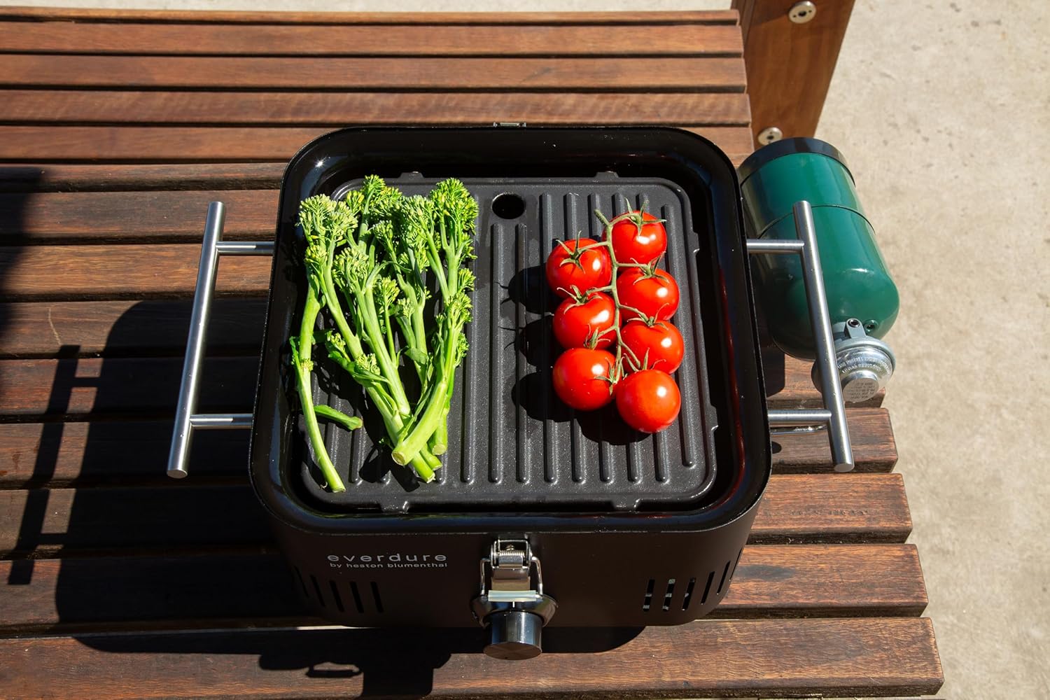 Everdure Cube™ PROFLAME 360 Reversible Griddle Plate – Dual-Sided Cast Iron Cooking Surface for Portable Gas Grill – Flat & Griddle Sides – Vitreous Enamel Finish