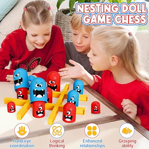 Miniatura 2 de Juego de Tic Tac Toe juego de mesa para niños, juego de mesa estratégico de anidación de Tic Tac Toe para niños y adultos, juegos de estrategia cara