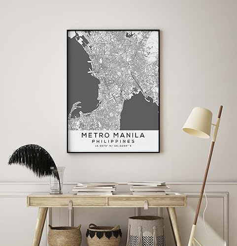 Miniatura 8 de Mapa de Metro Manila, Filipinas, Light 2 (8x10)