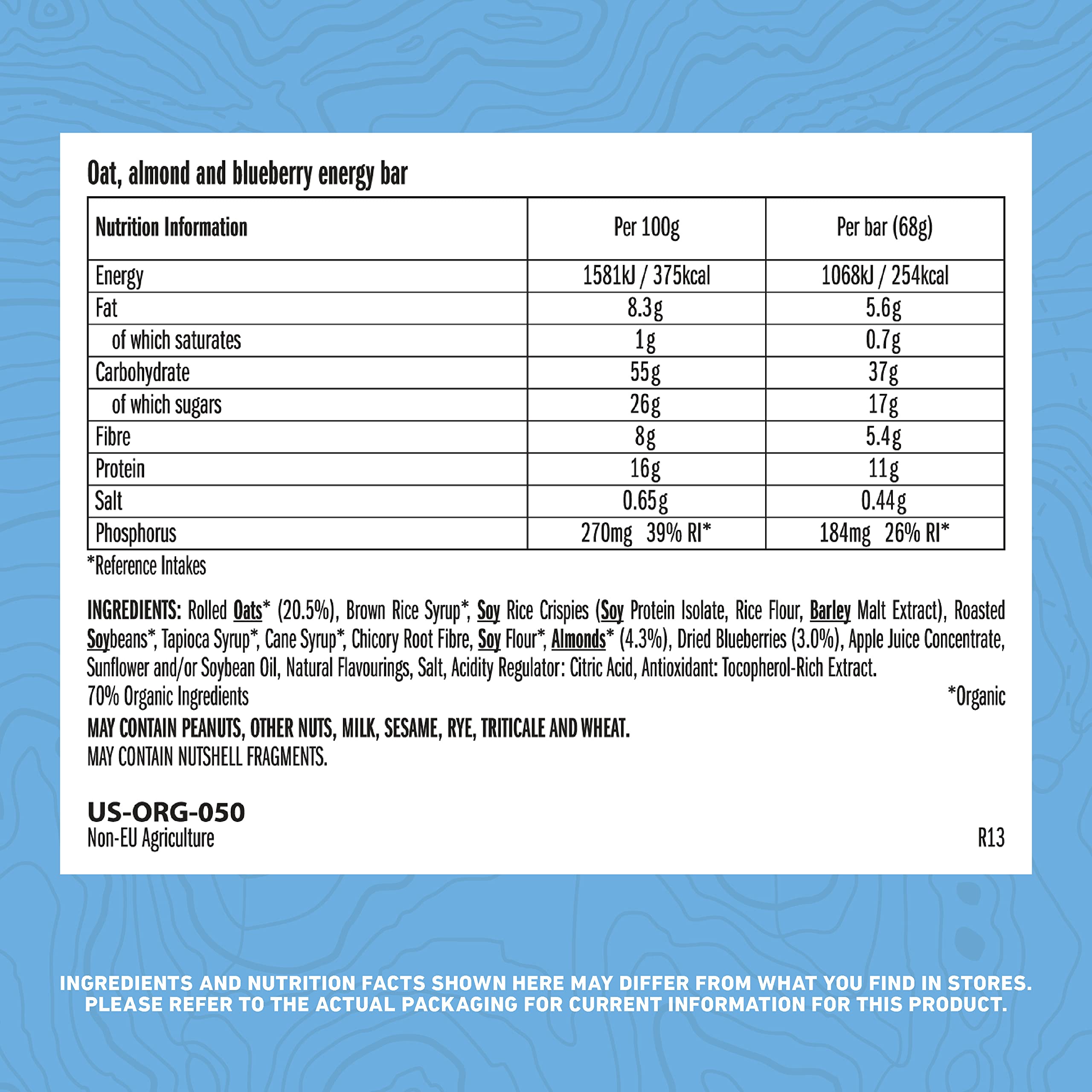 CLIF Bar Blueberry Crisp, 12x68g