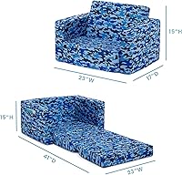 Vista 3 de Delta Children Cozee - Sofá convertible 2 en 1 de sofá a cama, cómodo sofá abierto y cama para niños