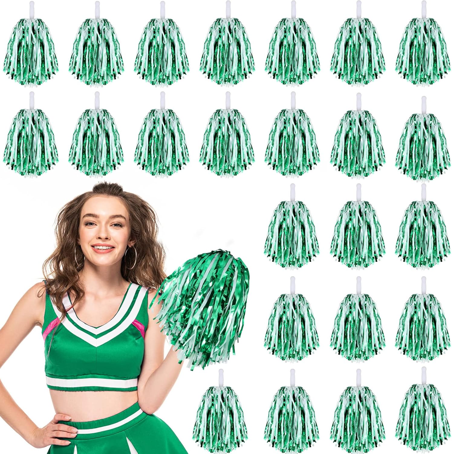 24 Pcs Pom Poms Cheerleading Cheerleader Pom Poms Spirited