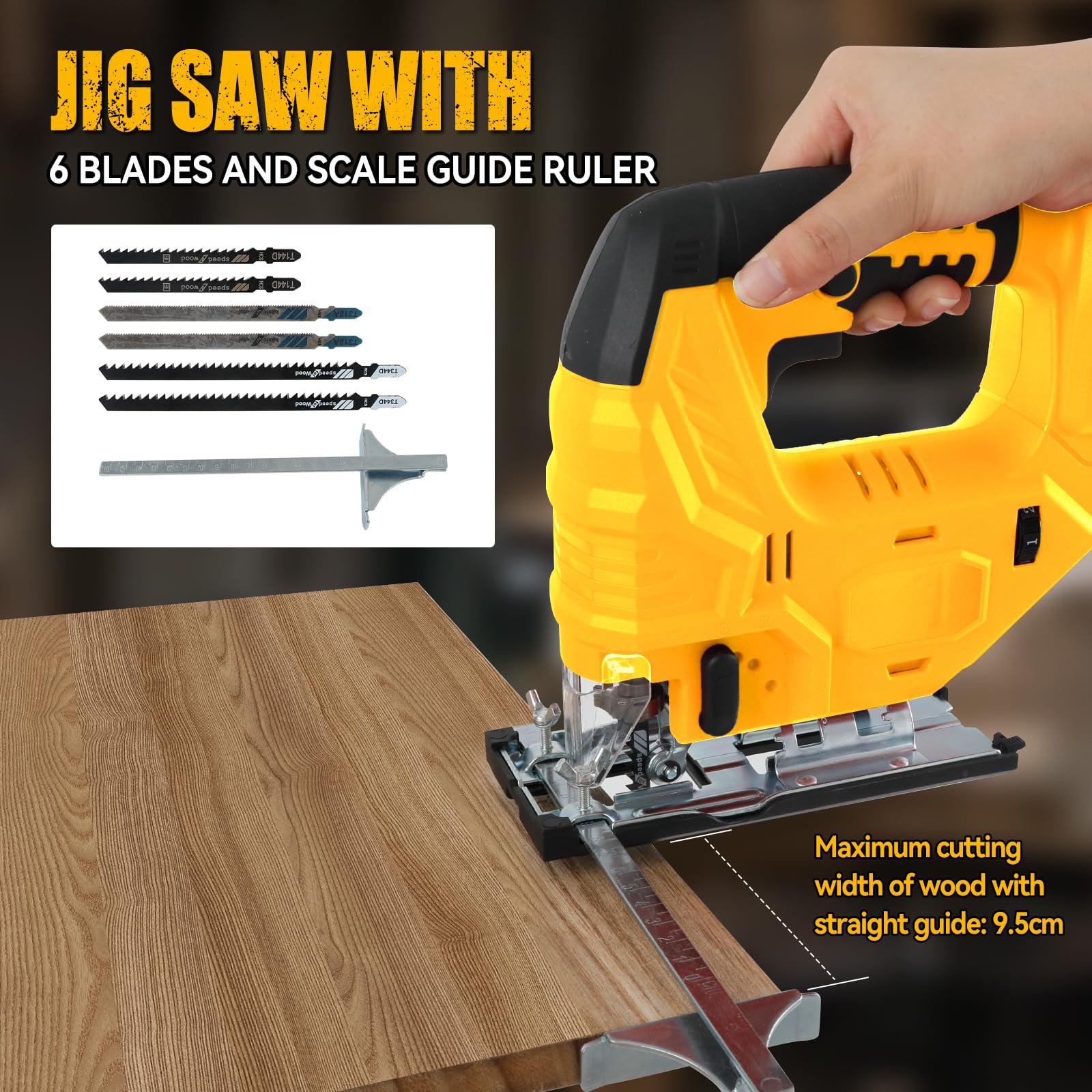 Wyrzynarka akumulatorowa do akumulatora Dewalt 18 V, 20 V, 800 W, 2700 obr./min, bezszczotkowe narzędzie do cięcia wyrzynarki, cięcie ścięte 45°, 4 orbitalne, z brzeszczotami do cięcia prostego