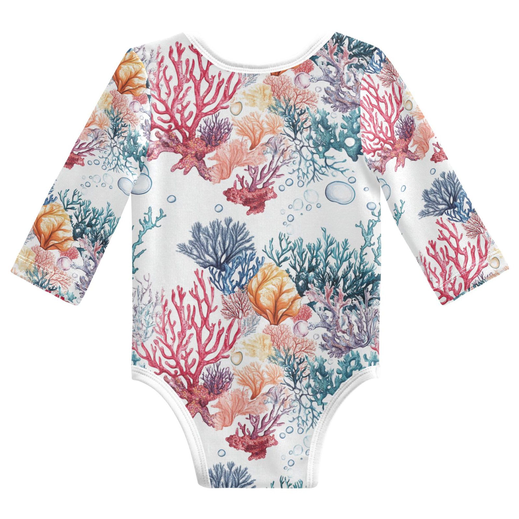 Aesthetic Cyanea Capillata White Baby Girl Outfit Button Down Cotton Baby Girl Clothing for Month Baby Baby Shower 9M