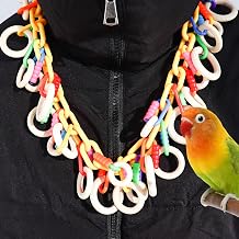 Interactive Wearable Bird Toy Chewable Wooden Ring Necklace for Parakeets & Small Birds | Cage or Shoulder-Mounted Bonding Toy