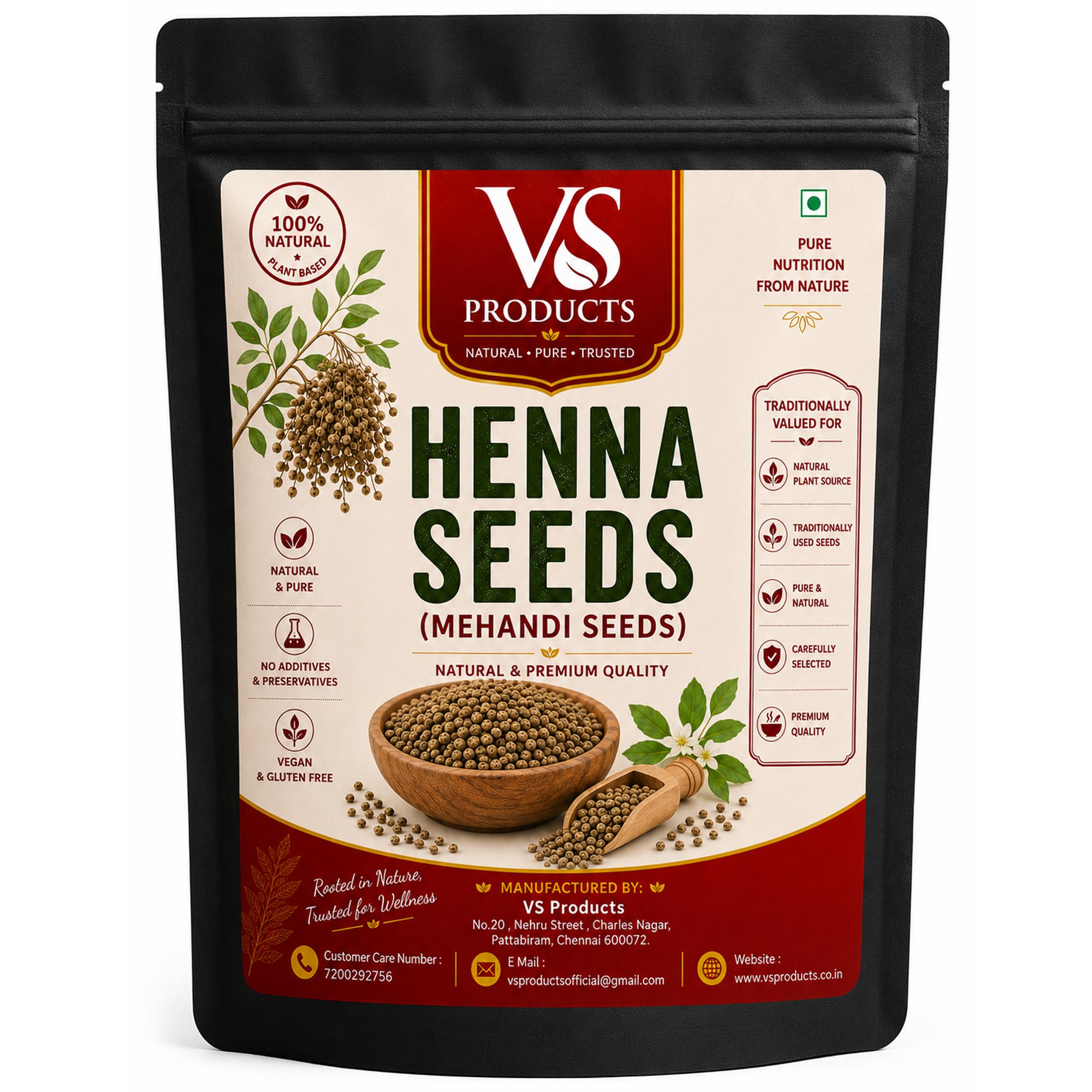 VS Products Dried Mehandi Seeds, 50g, Henna Seeds, Maruhtani Seeds, Lawsonia Inermis, Mehendi Beej, (Pack of 1 X 50gm)-picture-54