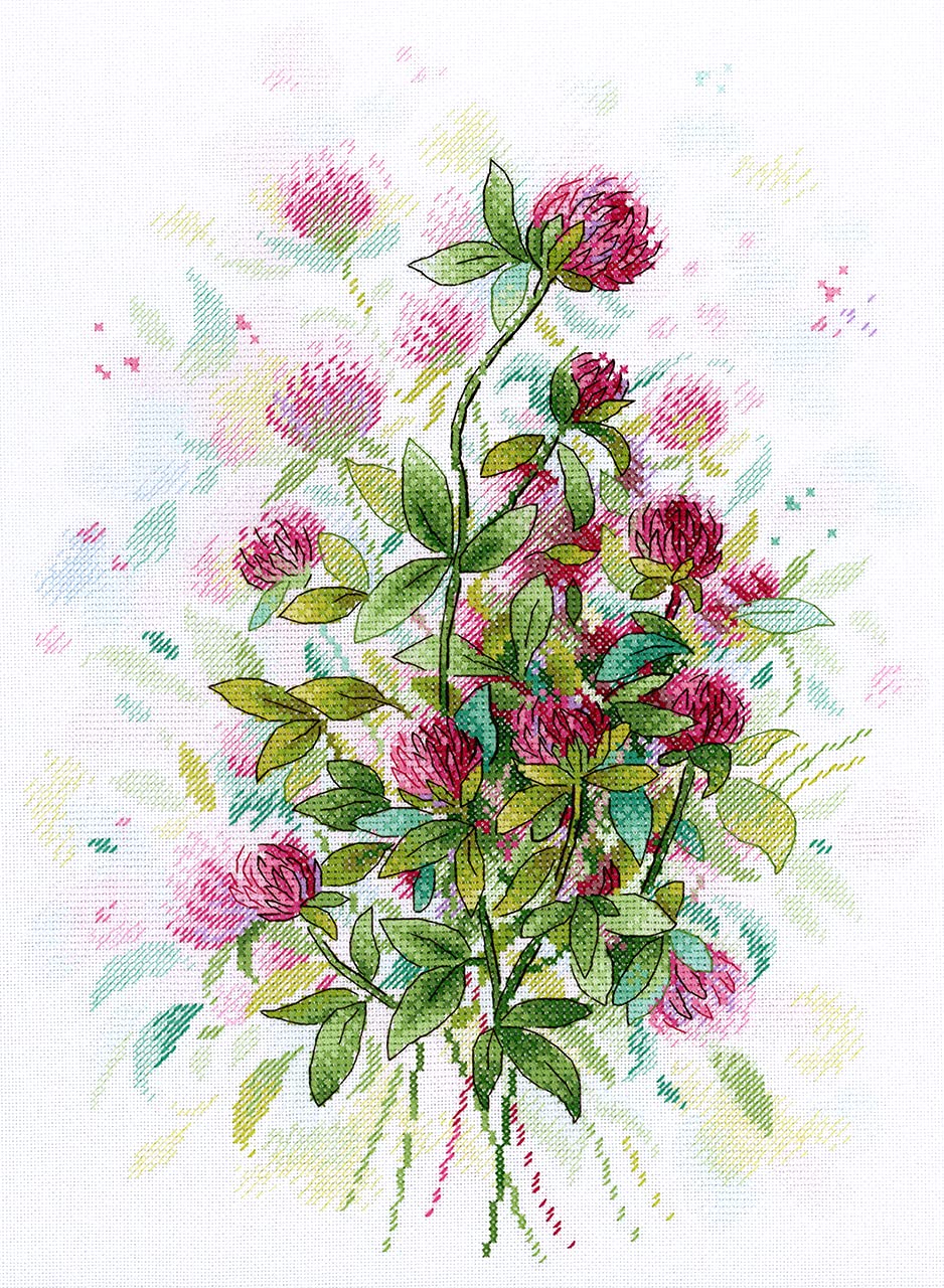 Broderie point de croix compté Honey Clover MP Studia pour décoration salon