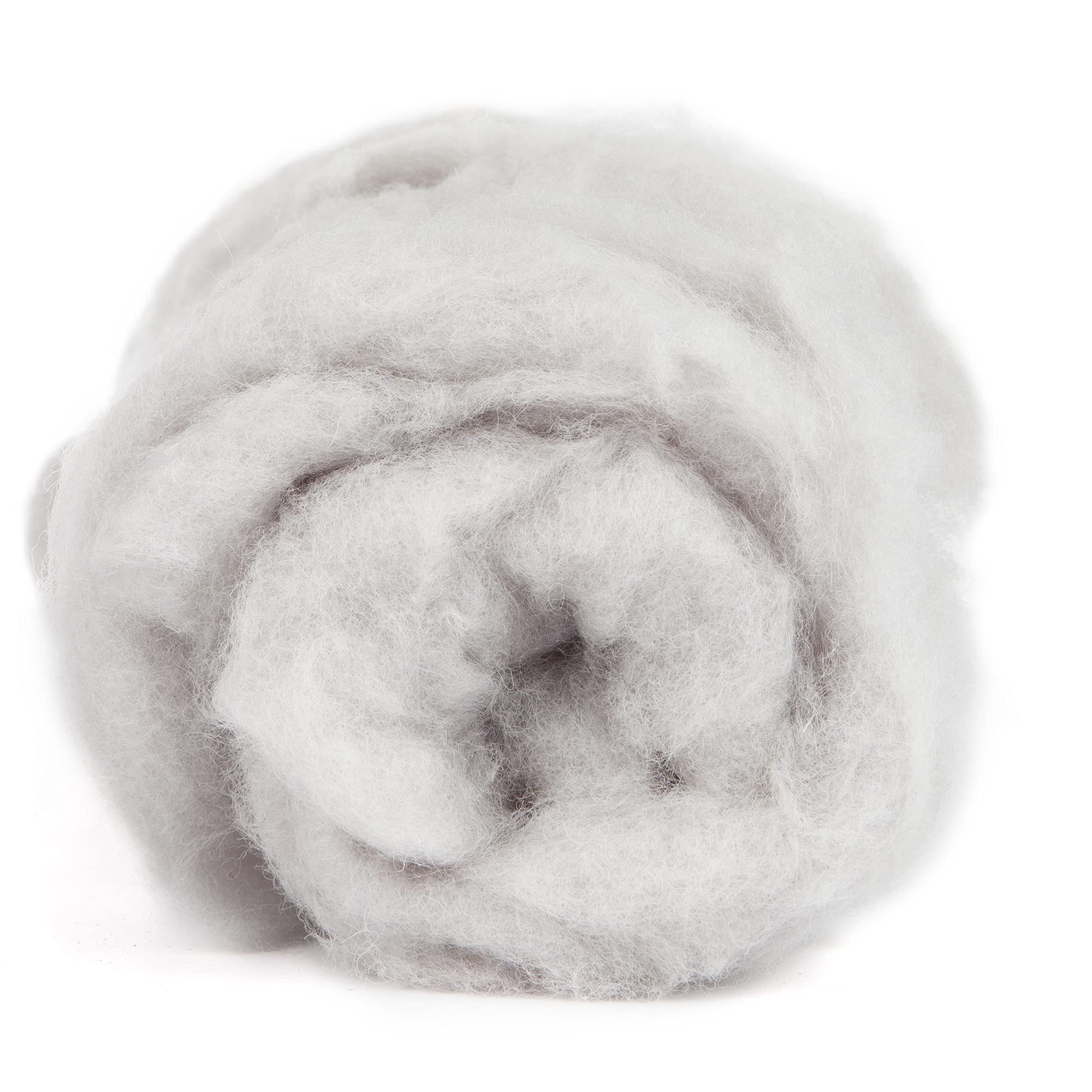 Maori Wool Carded Batting for Needle Felting, 3.5 oz, Cloud Gray