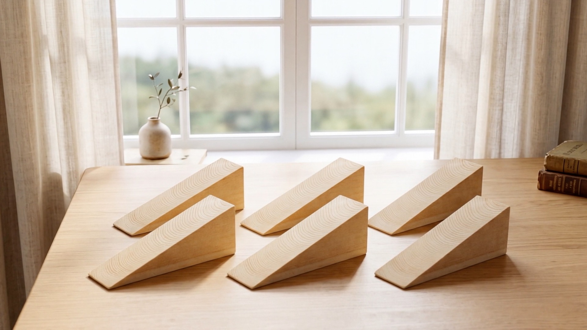 Amazon.com : Amyhill 6 Pcs Wooden Door Stopper Wedge, Non Slip