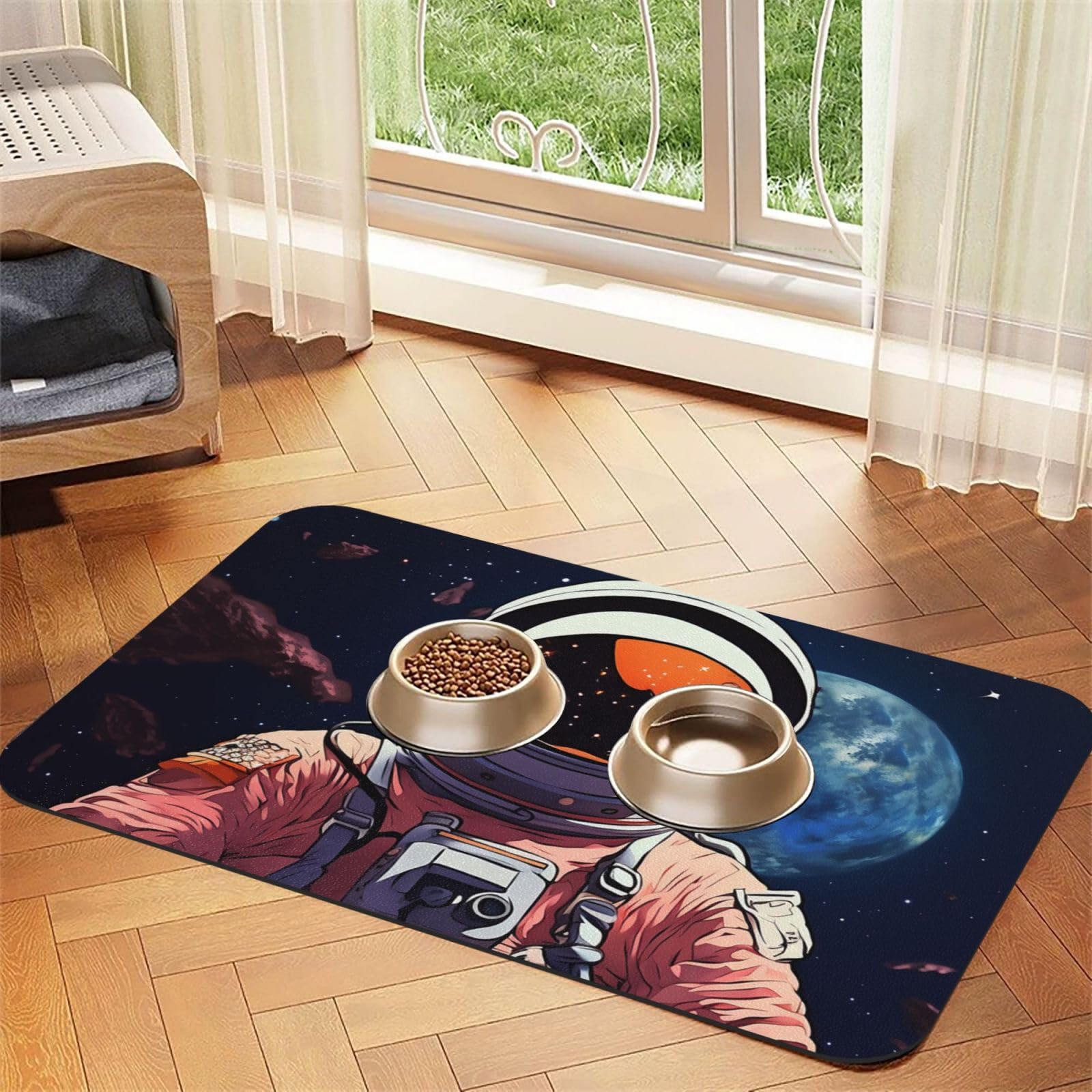 Tapis d'alimentation absorbant en cuir synthétique anti-tache