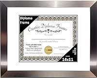 Vista 26 de Creative Picture Frames Carnegie - Marco de diploma de acero inoxidable con acabado de acero inoxidable de 12 x 16 pulgadas con vidrio negro