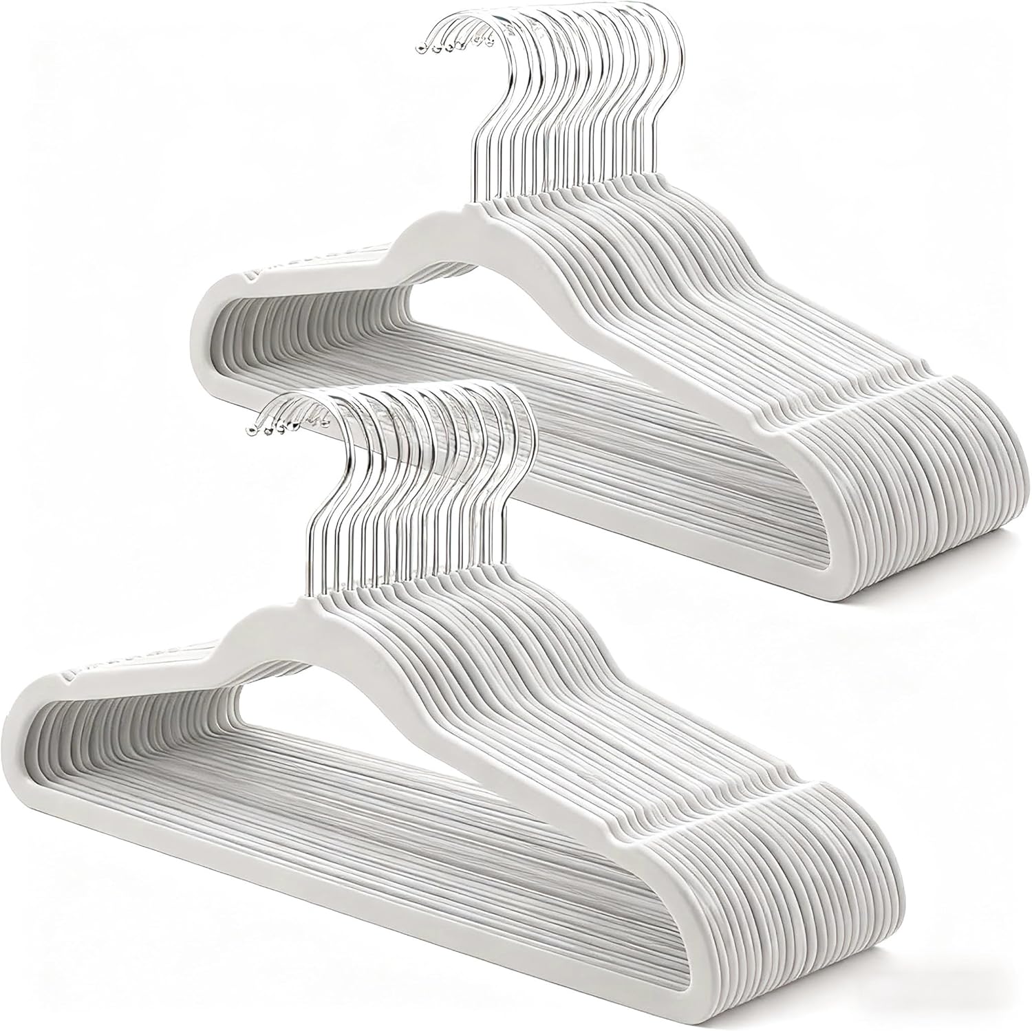 Gray Velvet Hangers 60 Pack, Anti-Slip Slim Space Saving Hangers with 360° Swivel Hook, 17.7 Inch Velvet Clothes Hangers for Coats,Sweater,Jackets,Dresses, Shirts, Suits & T-Shirts