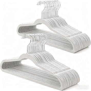 Gray Velvet Hangers 30 Pack, Anti-Slip Slim Space Saving Hangers with 360 Swivel Hook, 17.5 Inch Velvet Clothes Hangers for Coats,Sweater,Jackets,Dresses, Shirts, Suits & T-Shirts Gray, 30
