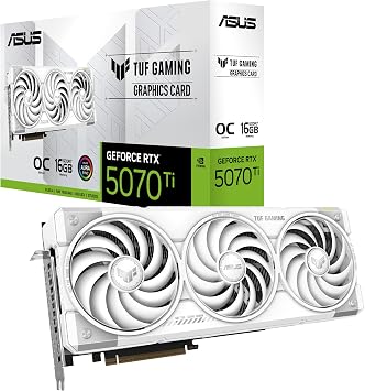 ASUS TUF GAMING GeForce RTX 5070 Ti 16GB GDDR7 White OC Edition Video Card TUF-RTX5070TI-O16G-WHITE-GAMING Domestic Authorized Distributor Item