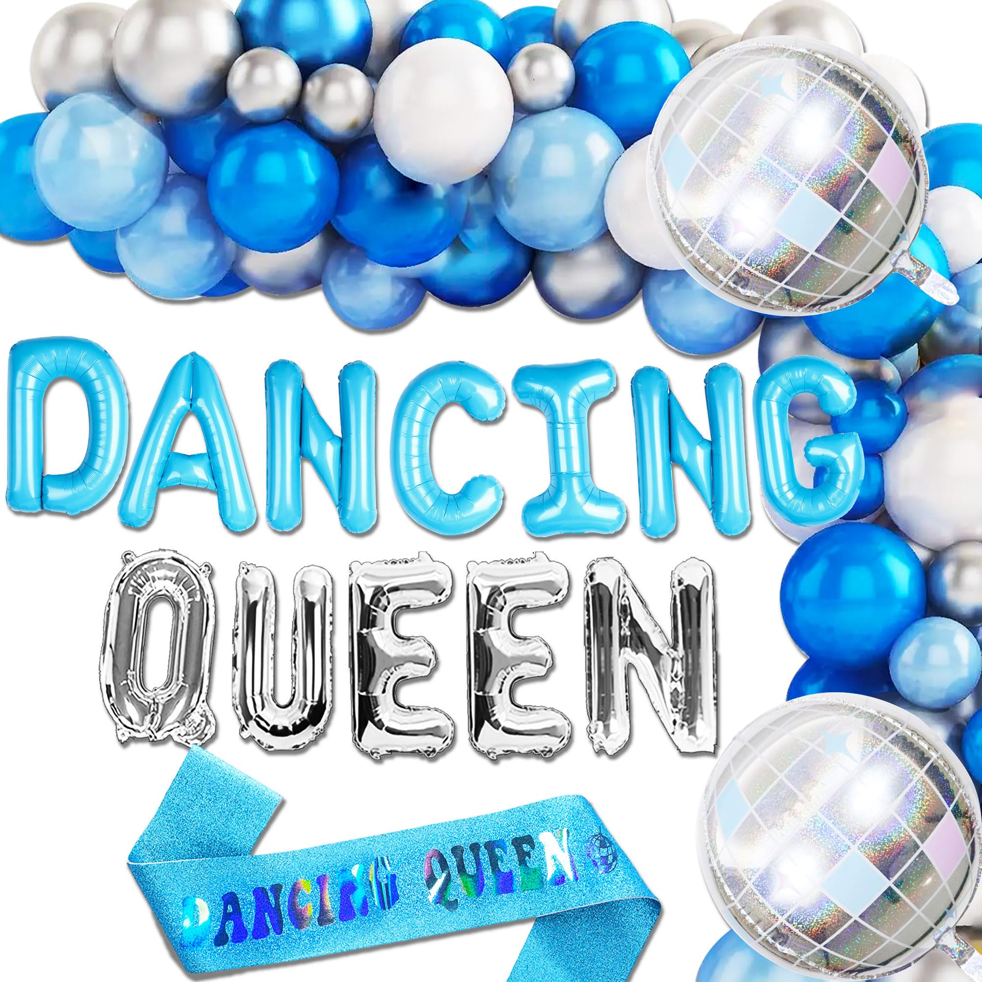 JeVenis reina bailarina globos banner decoración para despedidas de soltera dancing queen decoración fiesta mamma mia decoración fiesta disco 70s