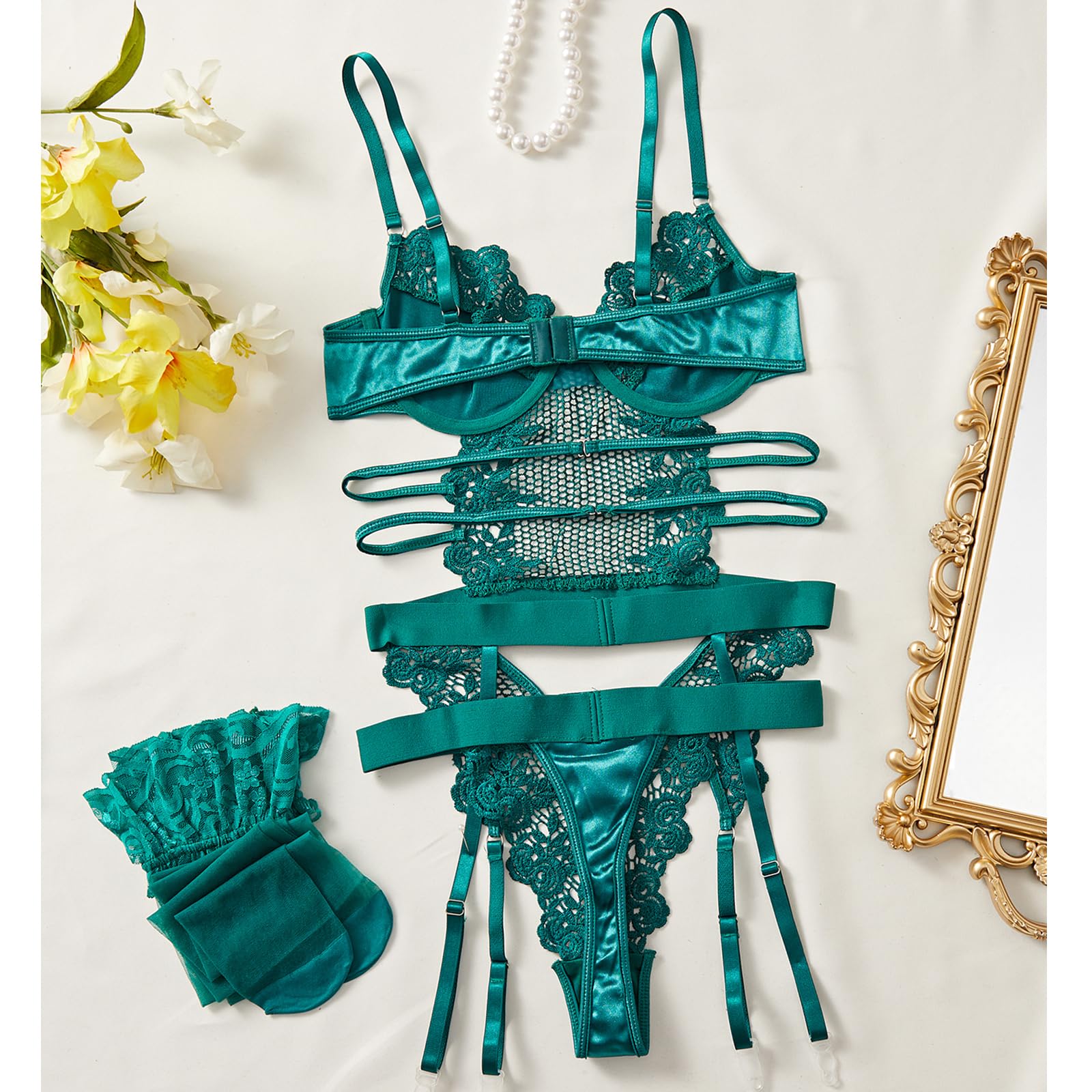 Satin & Lace 3 Piece Set