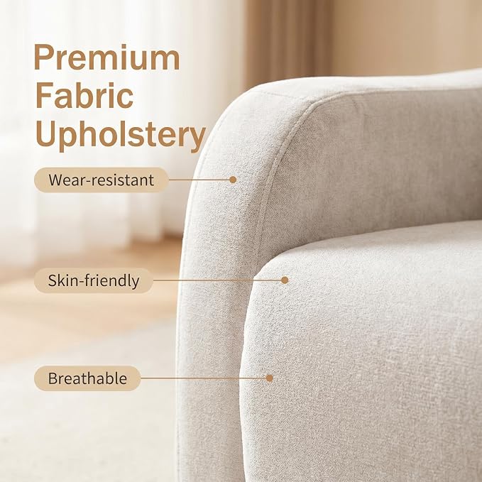 Sillón reclinable con giro redondo beige miniatura 5