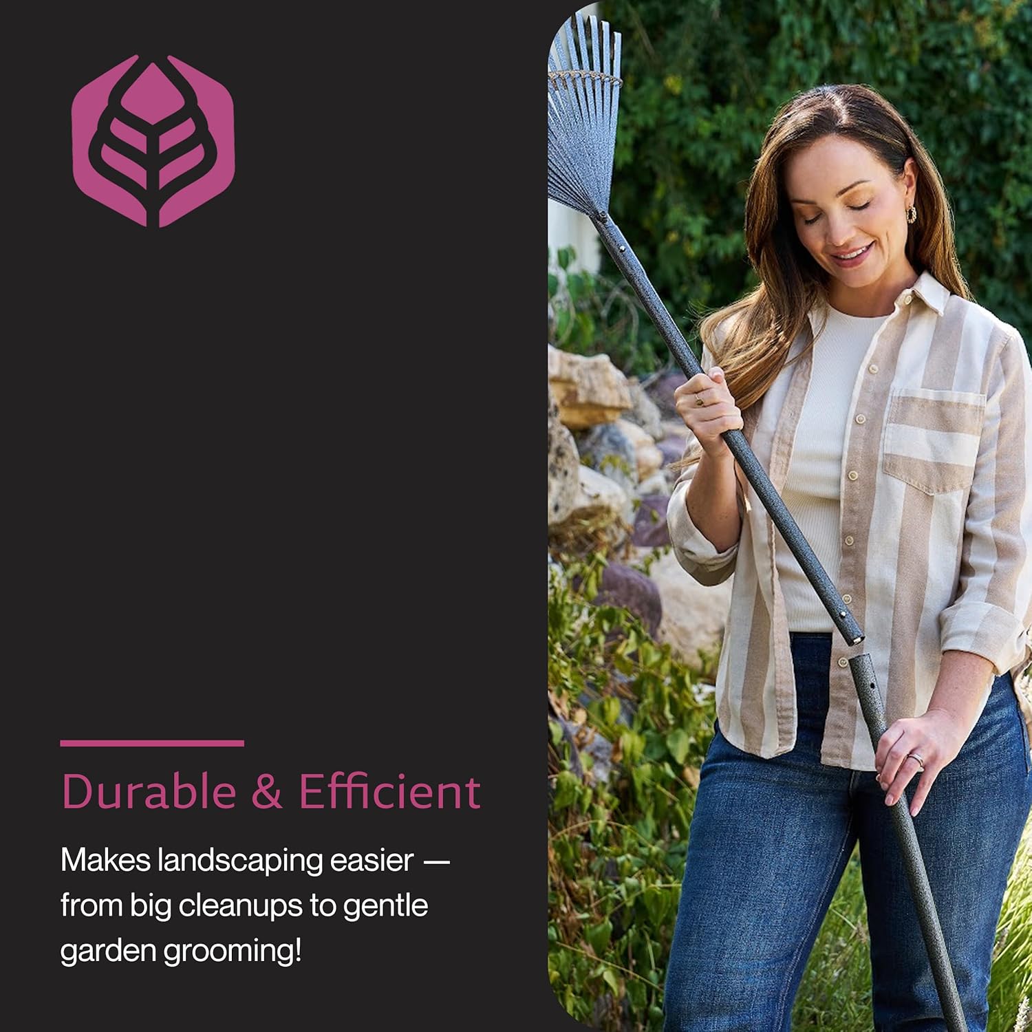 Yard Butler ILT-20 World’s Greatest Rake Garden Rake for Lawncare - Convenient Garden Cleaning Accessory - Lightweight Handle - Steel Tines - Easy to Maneuver