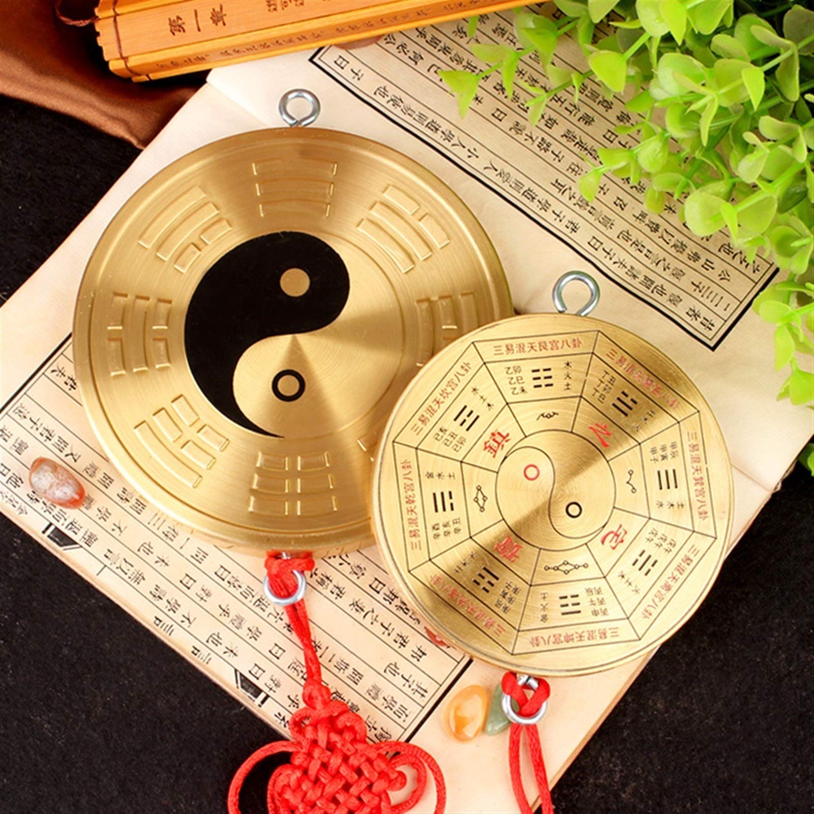 Specchio Ba Gua Jiugong Feng Shui de Cobre Tai Chi Espejo Cotilla Colgante Yin Y Yang Espejo Convexo Cóncavo Adornos para El Hogar Artesanías Specchio Cinese Feng Shui Bagua (Size : Medium)