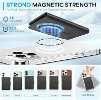 Husă portofel magnetică SHIELDON din piele naturală, cu suport de card detașabil și protecție RFID pentru iPhone 17 16 15 14 13 12, negru 4