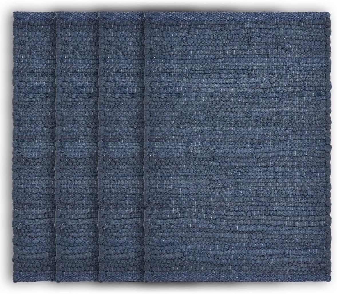 LR Home Solid Deep Blue Place Mat, 1'-1" X 1'-7",