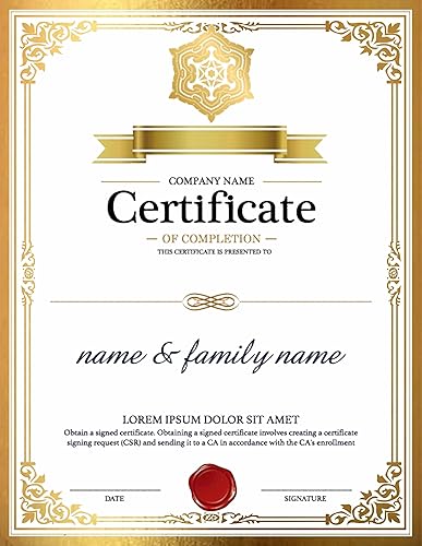 Miniatura 5 de Papel de certificado profesional de 8.5 x 11 pulgadas para impresión, papel de diploma, papel de certificados de premio, 80 libras, 15 unidades,