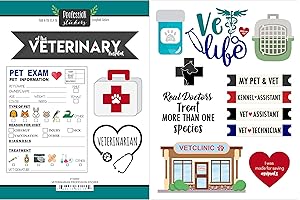 Veterinarian Profession Stickers for Scrapbooks and Crafts