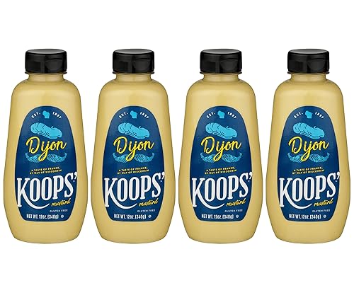 Koops' Mostaza Dijon - Mostaza francesa, sin gluten, kosher, sin OMG, fabricada en los Estados Unidos, a partir de semillas de mostaza de calidad,