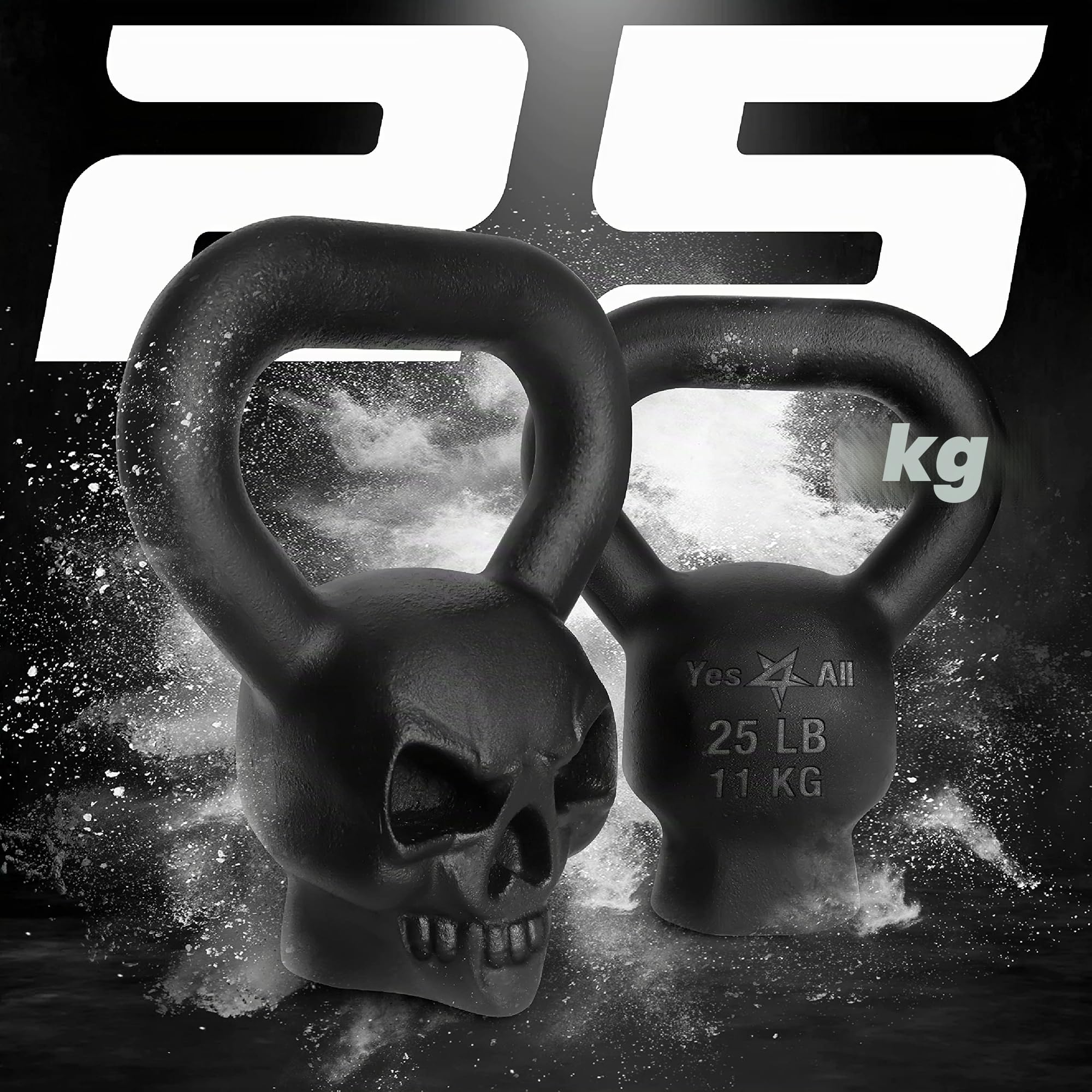 Yes4All Kugelhantel aus massivem Gusseisen für Krafttraining, Kernkraft, Flexibilität zu Hause, Fitnessstudio, Indoor, Outdoor