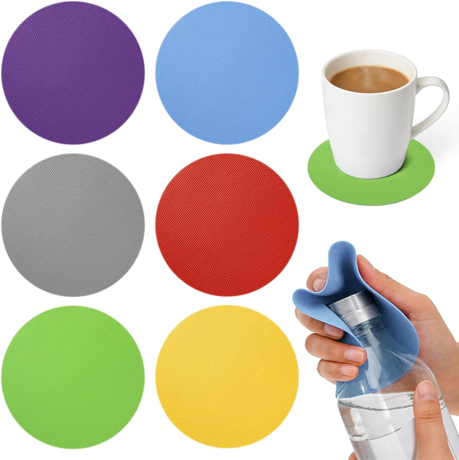 6PCS Jar Opener Gripper Pad - MAQIHAN Jar Grippers with Non Slip Grip, Rubber Bottle Opener for Seniors, Arthritis, Weak Hands, Multi-Function Gripper Pad for Tight Lids & Caps