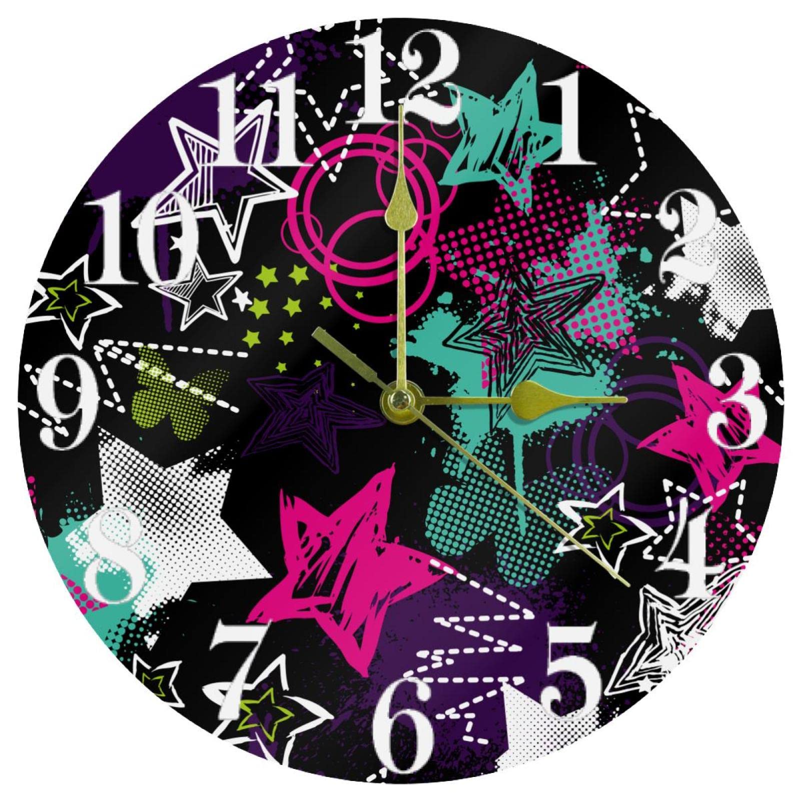 Horloge murale silencieuse 25 cm à quartz sans tic-tac pour chambre