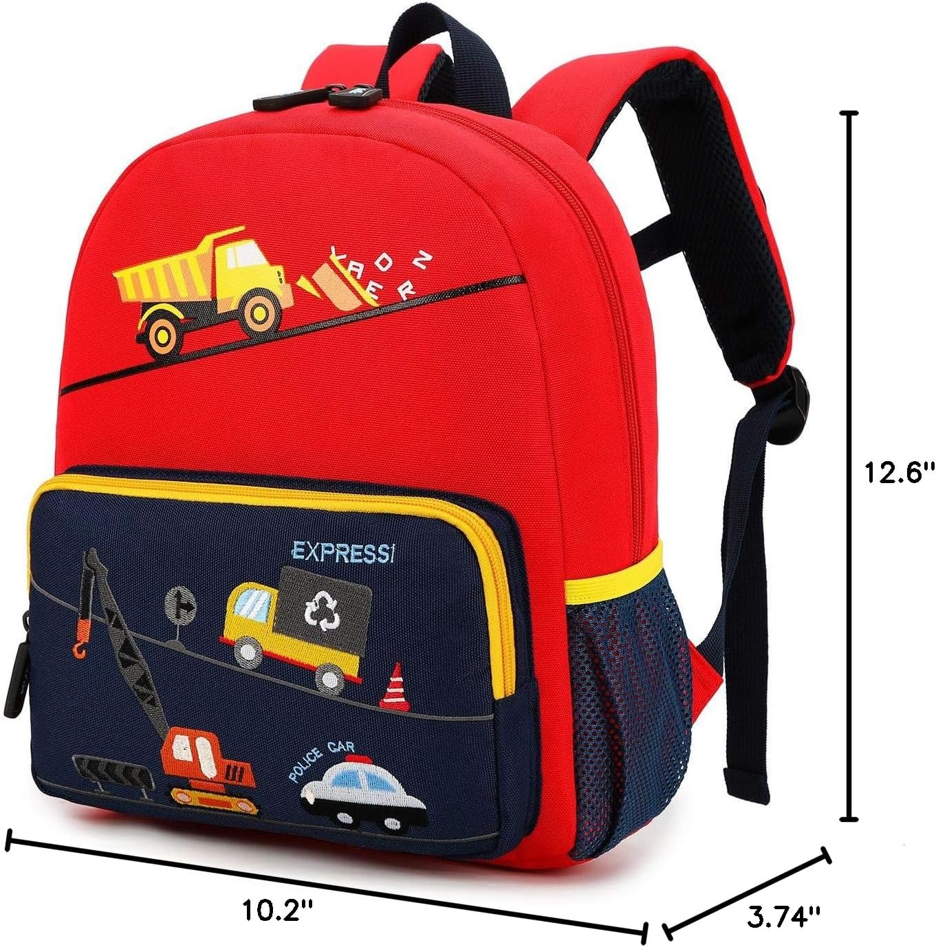 willikiva Car Dinosaur Kids Toddler Backpack for Boys and Girls Children Waterproof Preschool Bag(Bus) - Image 9