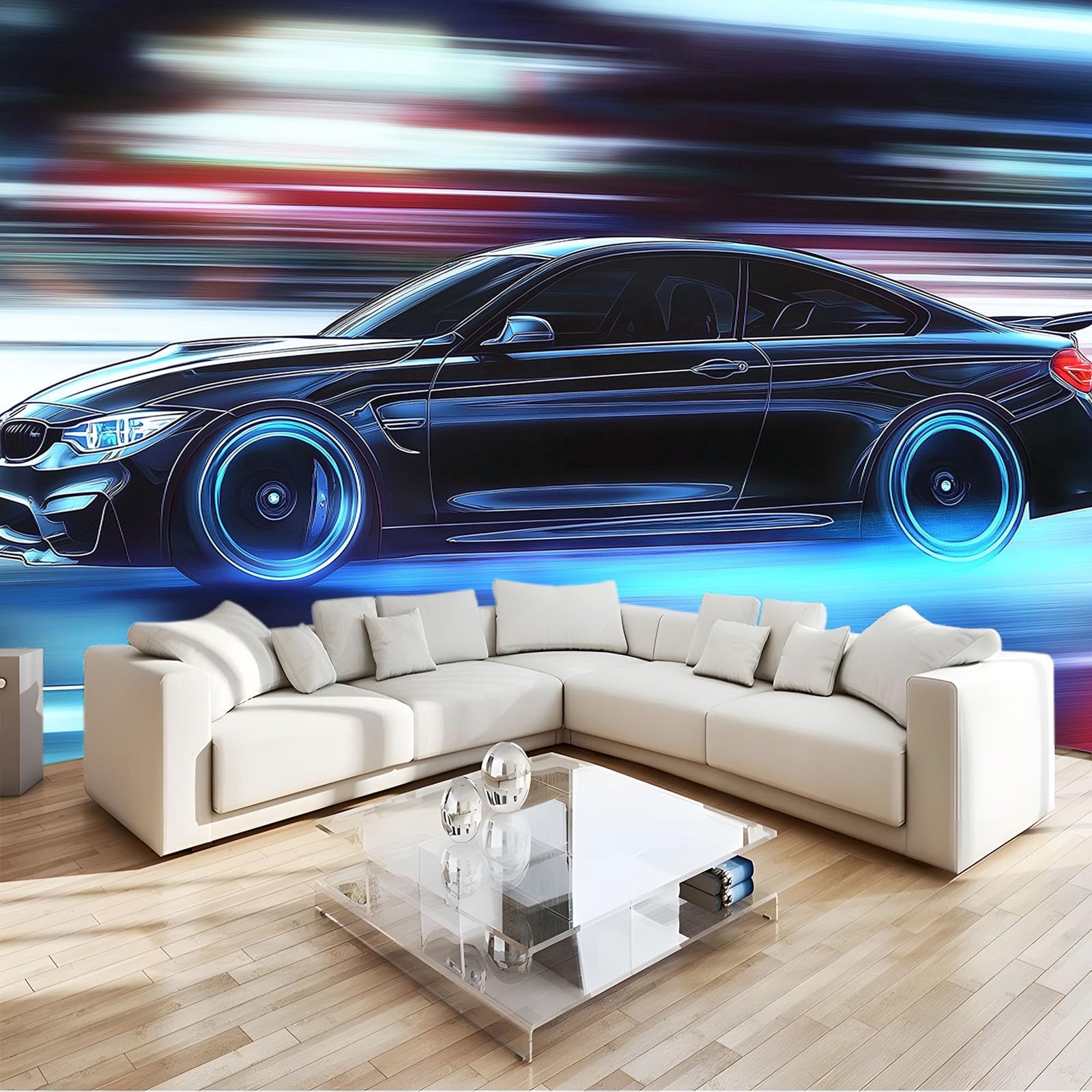 Papier Peint 3D Voiture de Course pour relooker la chambre d'un ado passionné d'anime
