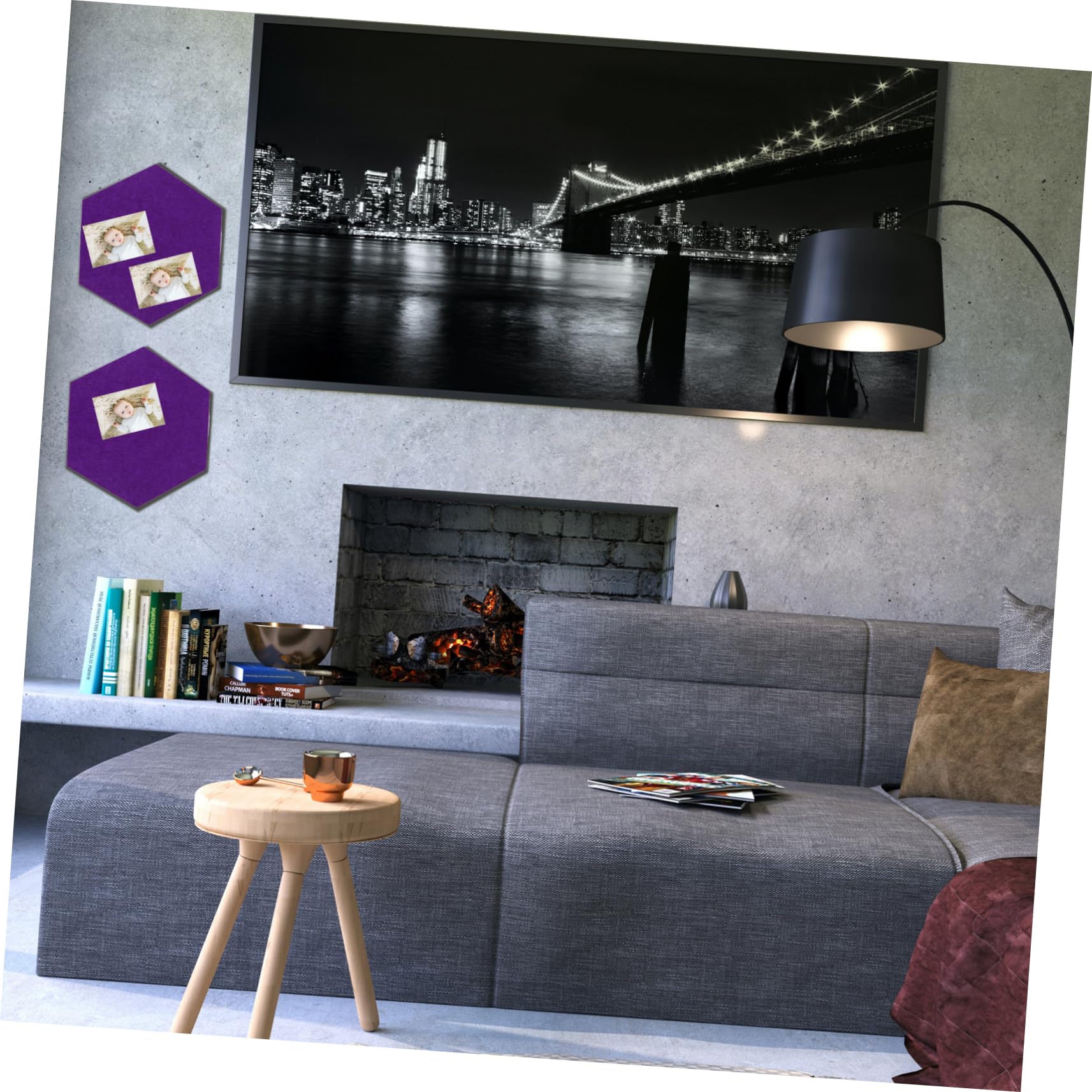 Housoutil 10pcs Three-Dimensional Message Board School Hexagonal Large Colors Photo Baby Wall Display Board Pads Office Decor Hexagon Bulletin Board Home Decor White Felt Purple