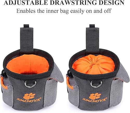Miniatura 8 de AMZNOVA Bolsa de golosinas para perros, bolsa de entrenamiento para cachorros, contenedor de aperitivos para caminar de animales, el mejor paquete