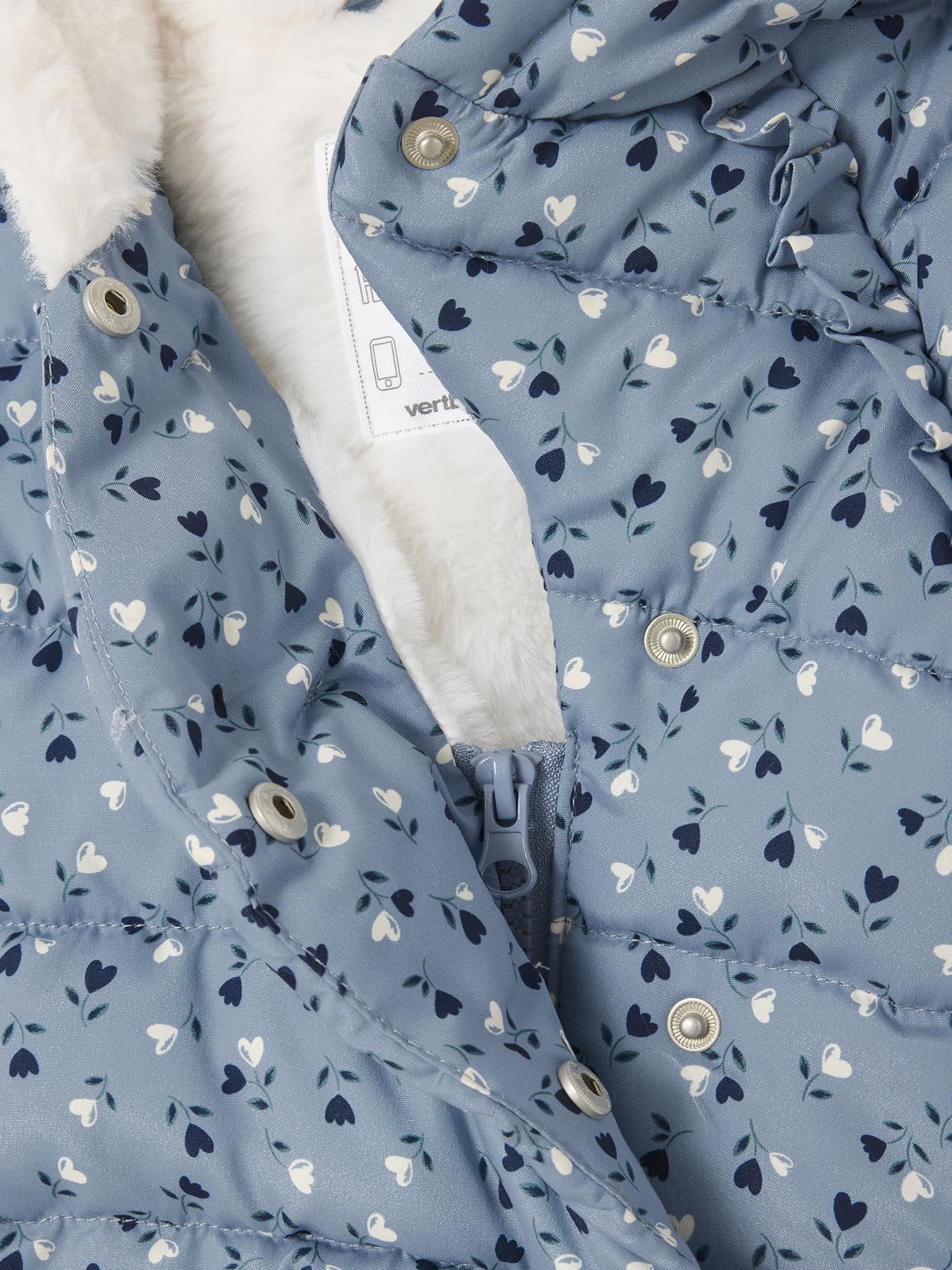 Vertbaudet Gefütterte Baby Steppjacke, Wickelform, Recycling-Polyester