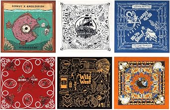 YARIEW Bandanas for Women Men 6 Pack 22"x22" Cotton Bandana Red Black White Bandana for Cowgirl Outfits Western Accessories