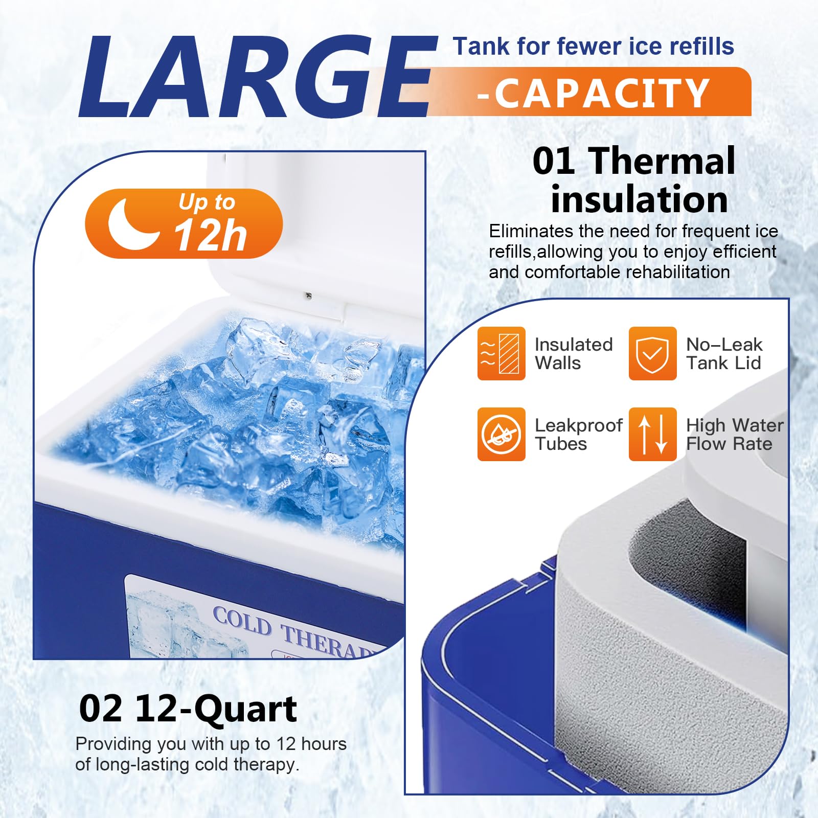 Máquina de terapia de frío, sistema de terapia de hielo para hombro y rodilla después de la recuperación quirúrgica, kit de congelación de crioterapia para reemplazo de rodilla, máquina de hielo de