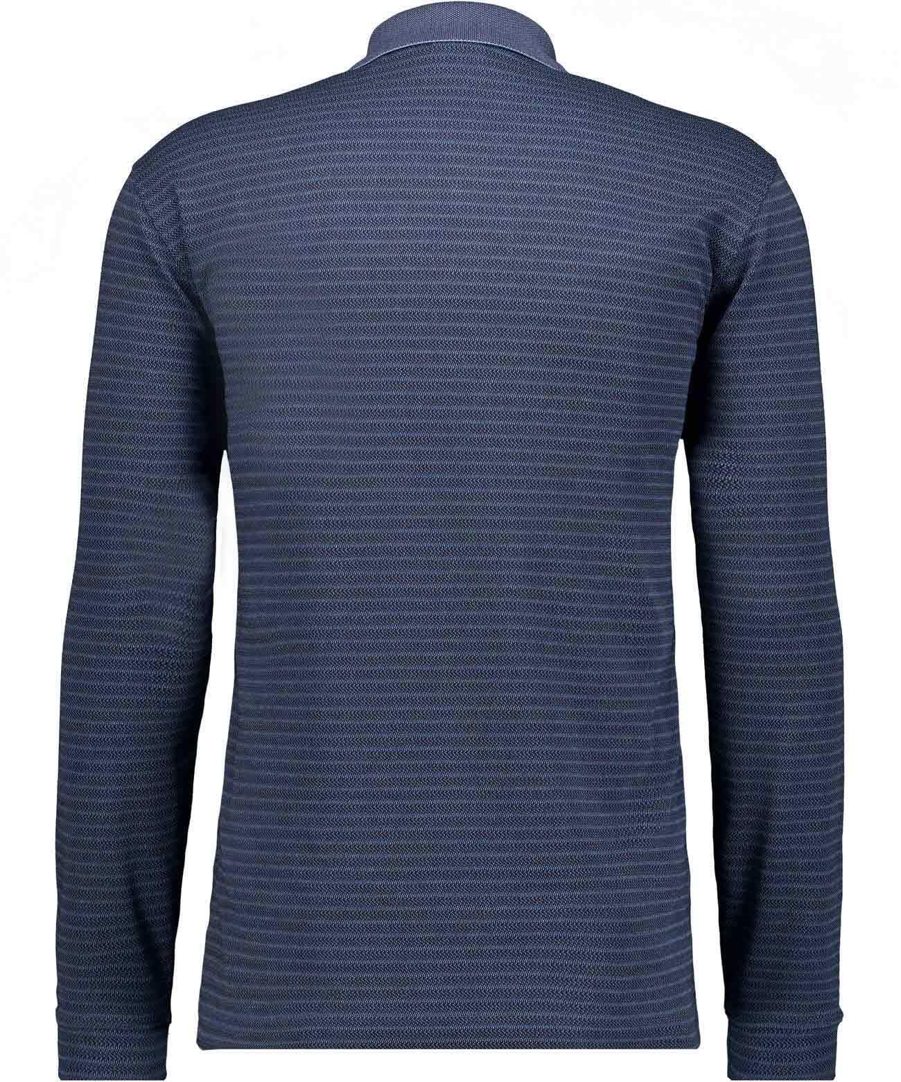 Ragman Herren Softknit-Polo Jacquard Langarm mit Brusttasche Marine-070 XL