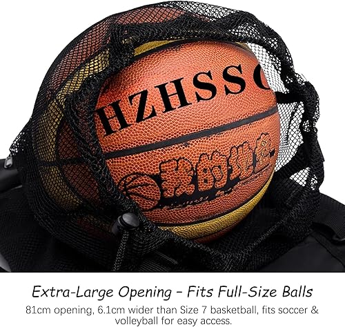 Miniatura 2 de Bolsa de malla individual con apertura extragrande y bolsillo con cremallera, bolsa de baloncesto con hebilla de liberación rápida, se adapta a la