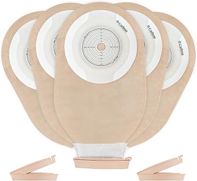 20 PCS Colostomy Bags with Clamp Closure, One Piece Ostomy Bag | Ostomy Supplies,Drainable Ileostomy Supplies, for Ileostomy Stoma Care, Cut-to-Fit up to 2-1/2 64 mm, Include 8 Clamps