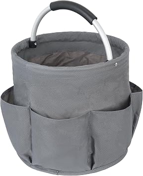 Cleaning Caddy with Handle,Cleaning Caddy Organiser,Multi Pocket Large Cleaning Caddy Bag,Easy To Clean and Carry Cleaning Products Organiser,Gray