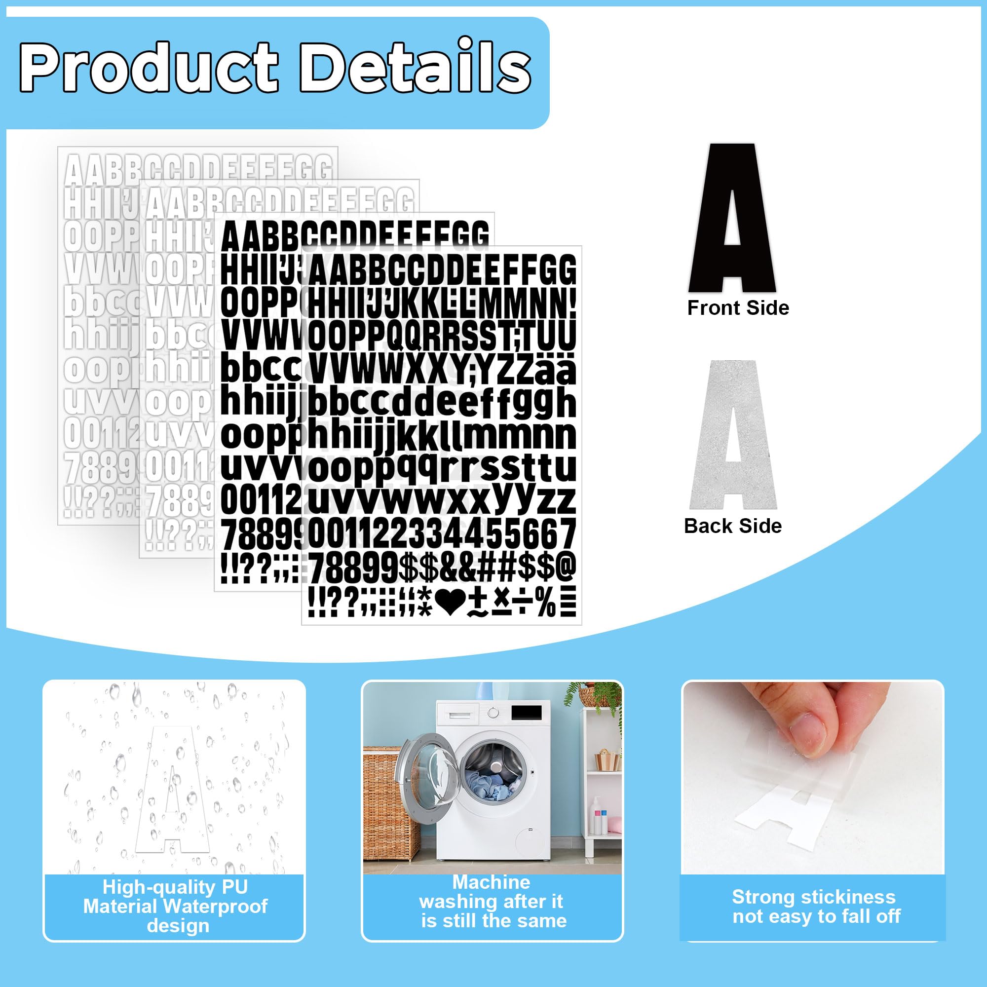 オリジナル　アイロン接着タイプ三枚 Amazon.co.jp: アイロン接着文字 6シート アイロン接着 文字と数字